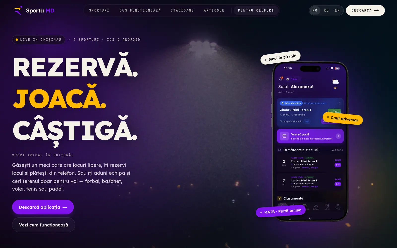 Sporta MD, desktop